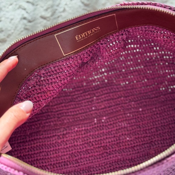 Sézane clutch, Fuchsia raffia - Picture 7 of 7